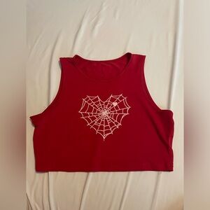 RED SPIDEY CROP TOP